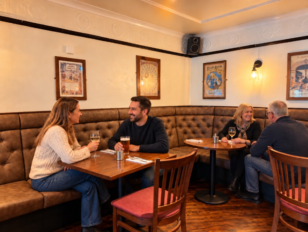 Leather booth seating in the dining room
